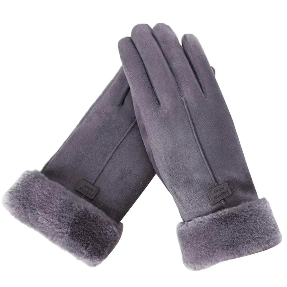 Melvya Winterhandschuhe Grau mit Fleece
