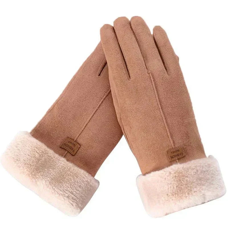 Melvya Vegane Wildleder Handschuhe Camel Damen
