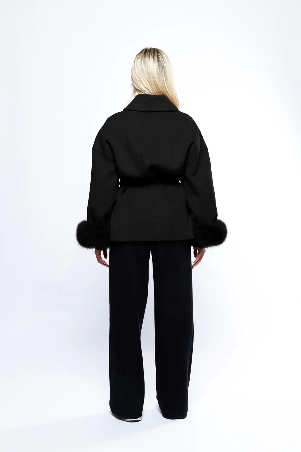 Lana Luxe Coat schwarz, Rückenansicht