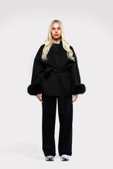 Lana Luxe Coat schwarz, casual kombiniert