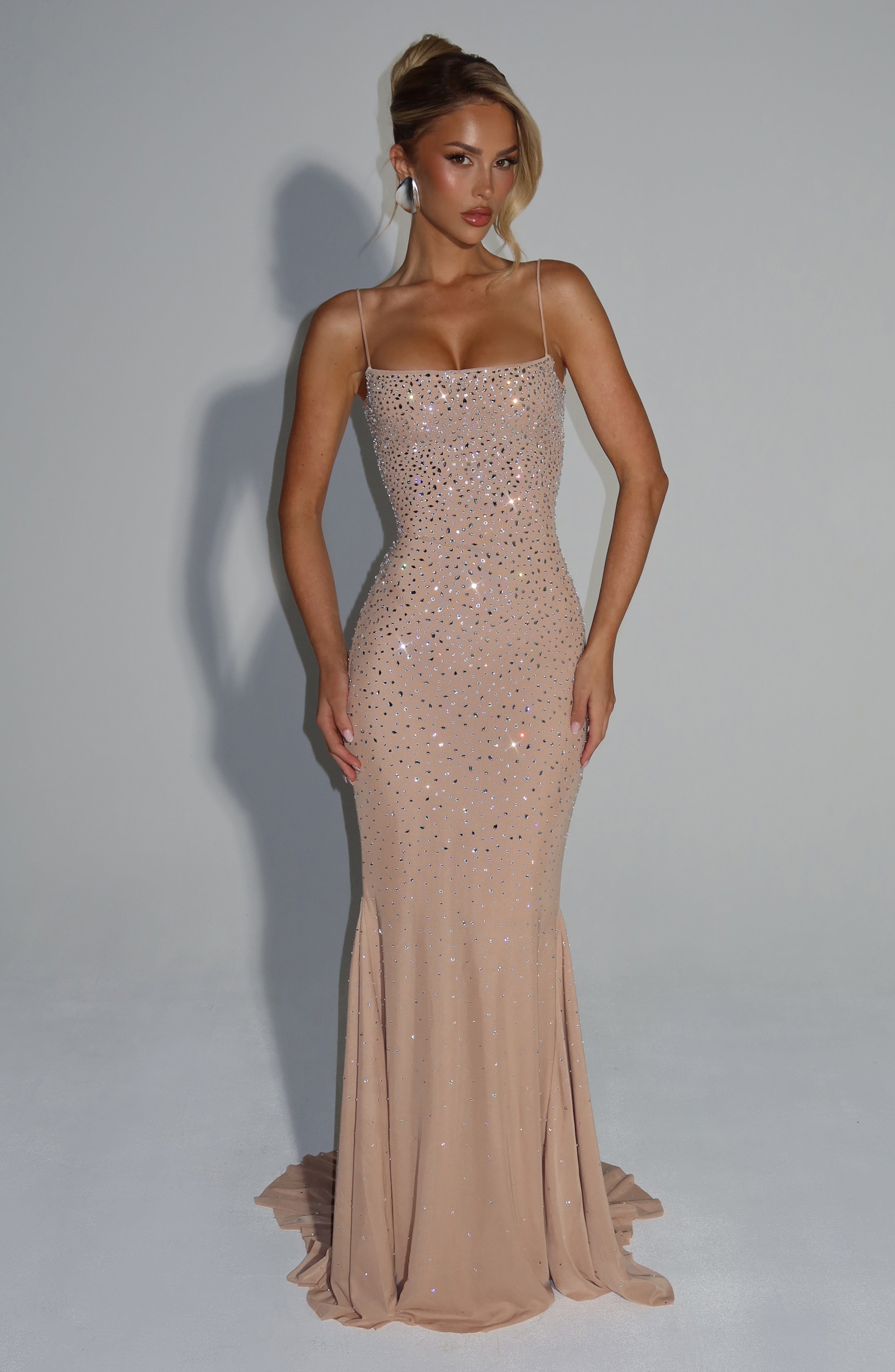 Loreviana | Glitzer Abendkleid mit Strass & Rücken-Schnürung