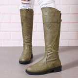 Hohe Stiefel Damen in Olivgrün mit weichem Schaft und Fußbett, Vorderansicht