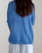 Laluna Gestrickter Top mit V-Ausschnitt für Damen