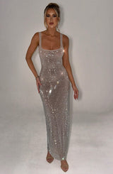 Silber Schimmer Kleid Gala Damen Talaine
