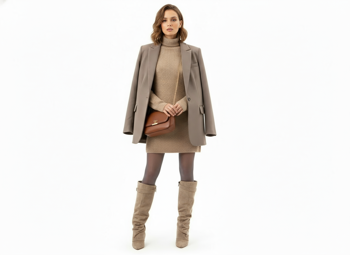 Marzella Slouch Boots | Faltstiefel mit Pointed Toe & Niedrigem Absatz