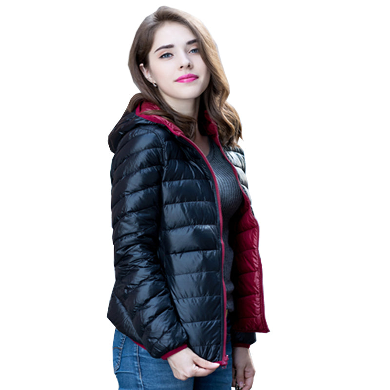 Velmora | Wende-Daunenjacke für Damen – Leicht, Warm & Wasserabweisend