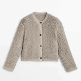 Mirella Teddy Cardigan | Weiche Damen Strickjacke im Teddy-Look mit Knöpfen