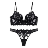 Eleonore Dessous Set in Schwarz mit französischer Spitze